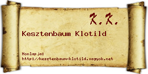 Kesztenbaum Klotild névjegykártya